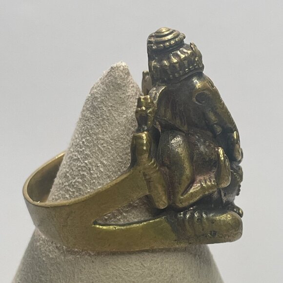 Vintage Bronze Ganesh Ring - Picture 2 of 7